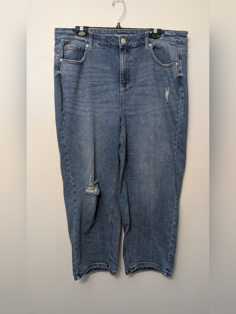Addition Elle Relaxed Wide Jeans in Blue